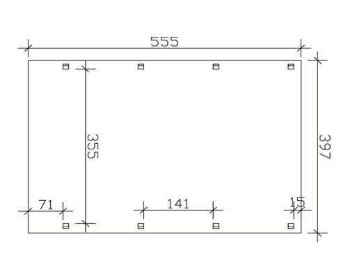 Technische Zeichnung mit Massangaben des Produkts