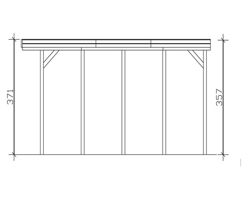 Dessin technique d''un abri de jardin avec indications de hauteur