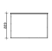Dessin technique d''un meuble avec indication de la hauteur 223