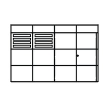Armoire avec porte, grille de ventilation