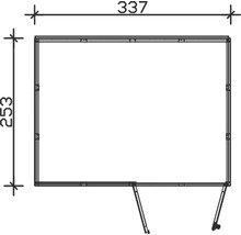 Dessin technique d''un cadre avec les dimensions 337 et 253