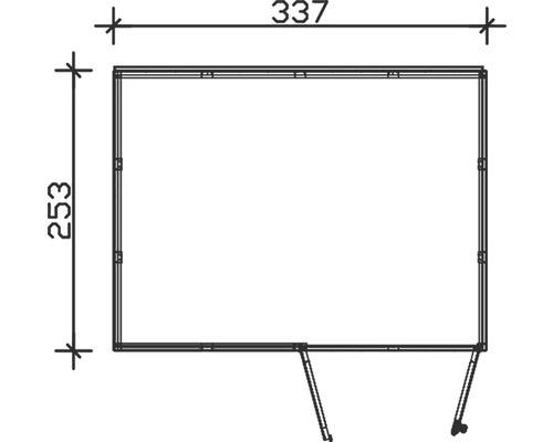Dessin technique d''un cadre avec les dimensions 337 et 253
