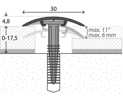 Schéma d''un profilé de transition avec les dimensions