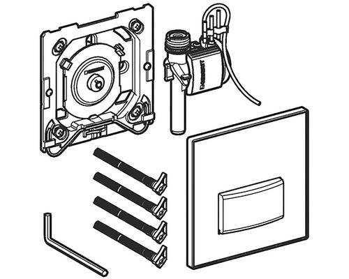 Garniture intérieure de réservoir de chasse d''eau avec plaque de commande et matériel de montage