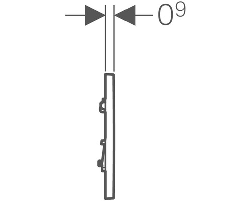 Installationszeichnung mit Massangabe neun Millimeter.