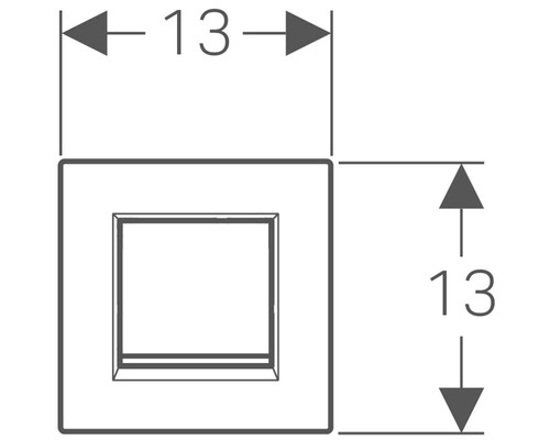 Massangaben eines Schalters: 13 x 13