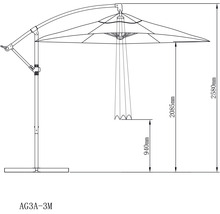 Parasol déporté Soluna parasol Nice Ø 300 cm hauteur 257 cm écru avec pied en croix-thumb-9