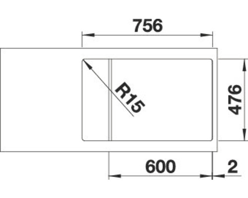 Schéma d''un évier avec dimensions