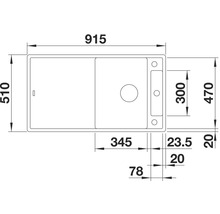 Blanco AXIA III 5 S Spüle BxT 915x510 mm Silgranit anthrazit inkl. Glasschneidbrett 523215