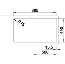 Blanco AXIA III 5 S Spüle BxT 915x510 mm Silgranit anthrazit inkl. Glasschneidbrett 523215