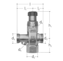 Vanne JRG avec indications de dimensions