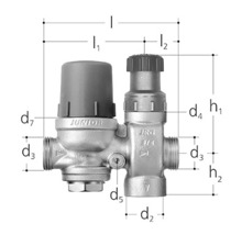 Dessin technique d''un robinet de radiateur avec cotation