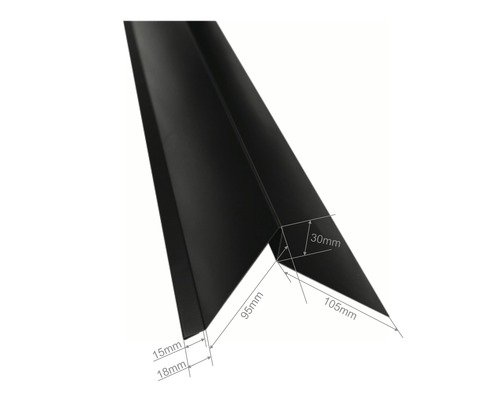 Detailaufnahme eines Winkelprofils mit Maßangaben