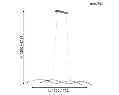 Abmessungen einer Hängeleuchte