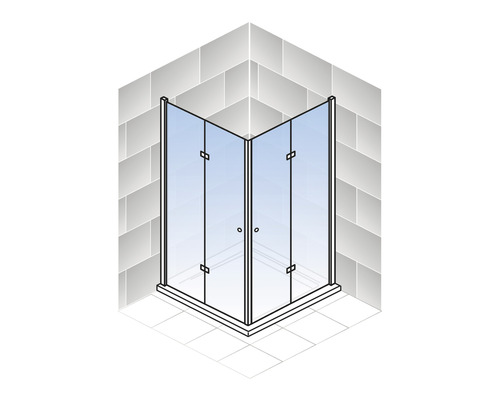 Eckdusche mit Glastüren