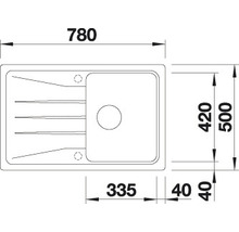 Blanco SONA 45 S Spüle BxT 780x500 mm Silgranit cafe 519670