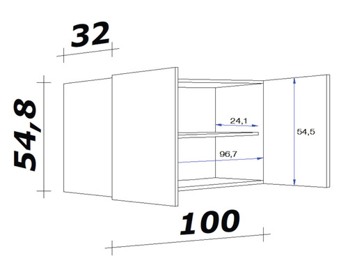 Schéma d''une armoire murale avec dimensions
