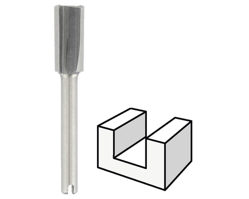 Nutfräser mit schematischer Darstellung