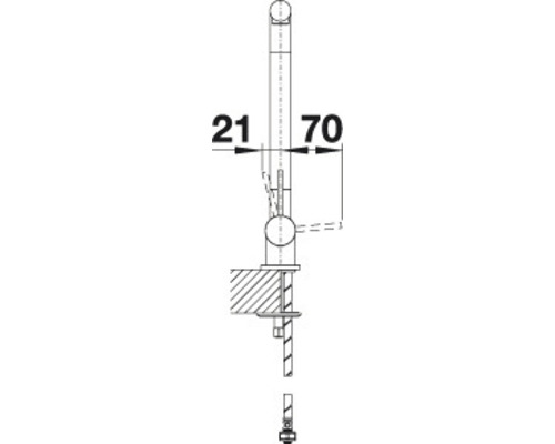 Schéma technique d''un robinet avec dimensions