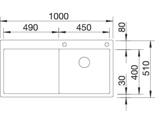 Dessin d''un évier avec dimensions