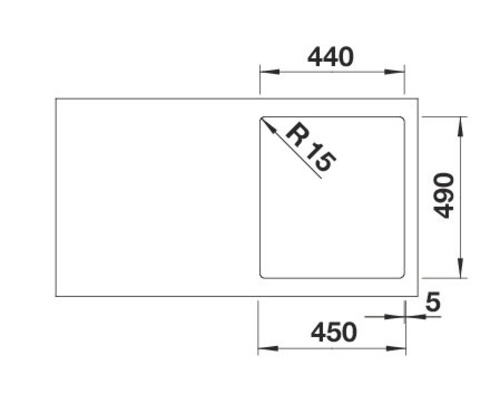 Schéma technique d''un receveur de douche avec cotes
