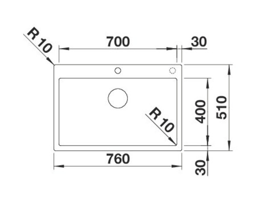 Schéma technique d''un évier avec dimensions
