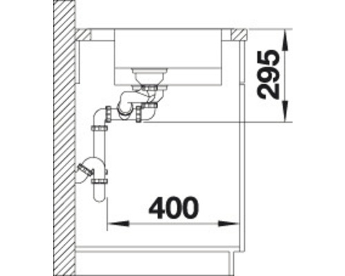 Dessin technique d''un évier avec dimensions