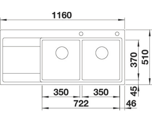 Schéma technique d''un évier de cuisine avec dimensions