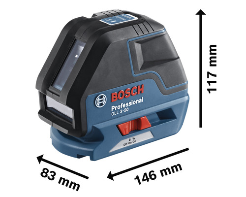 Bosch GLL 3-50 Professional Linienlaser mit Abmessungen