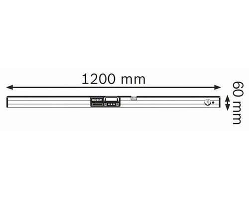 Image d'un niveau à bulle mesurant 1200 mm de long et 60 mm de large