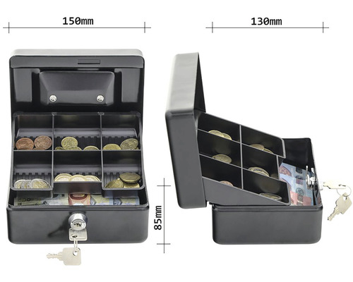 Coffre-fort ouvert avec pièces et billets