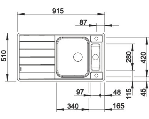 Dessin technique d''un évier avec dimensions
