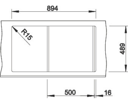 Schéma technique d''un évier avec dimensions