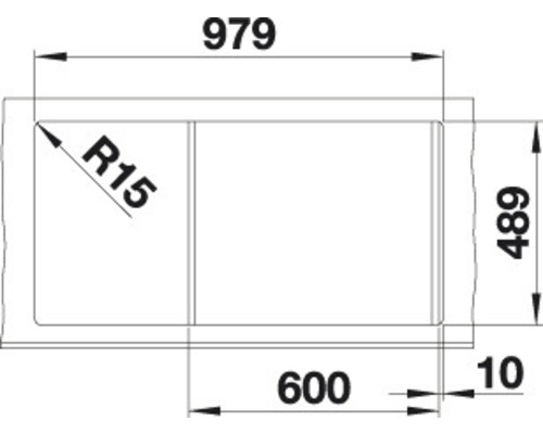 Schéma technique d''un évier avec dimensions