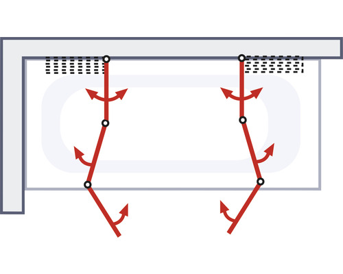 Illustration de la suspension réglable d''une armoire de toilette