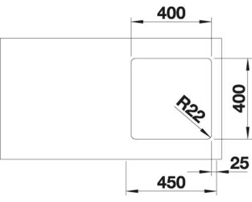 Dessin technique d''un lavabo avec dimensions