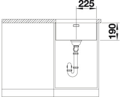 Dessin d''un évier de cuisine avec dimensions