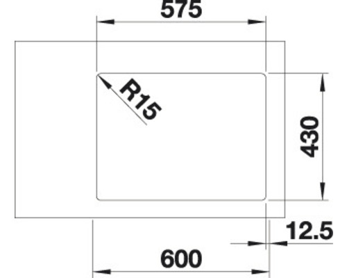 Schéma technique d''un évier avec dimensions