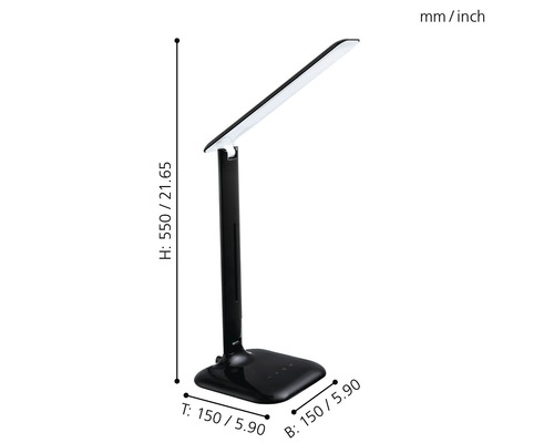 Lampe de bureau LED avec indications de dimension