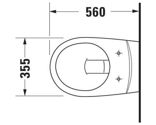 Technische Zeichnung eines Wand-WCs mit Maßangaben 560 und 355.