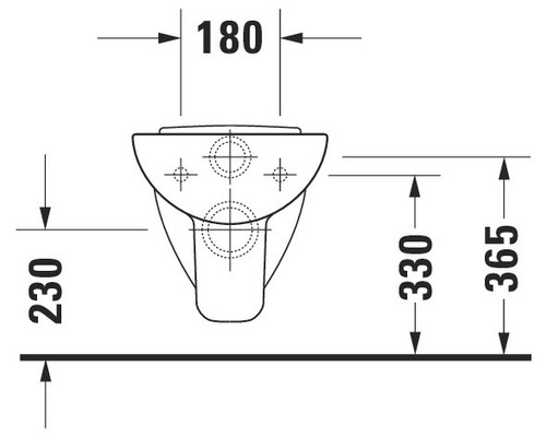 Schéma technique d''un WC suspendu avec dimensions