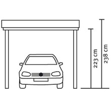 Carport pour un véhicule SKAN HOLZ Emsland 354x604 cm, toit aluminium