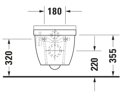 Schéma technique de WC suspendus avec cotations