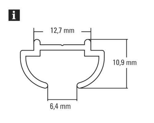 Dessin technique d''un profilé avec dimensions en millimètres