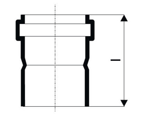 Abbildung eines Rohrverbinders mit Maßangaben.