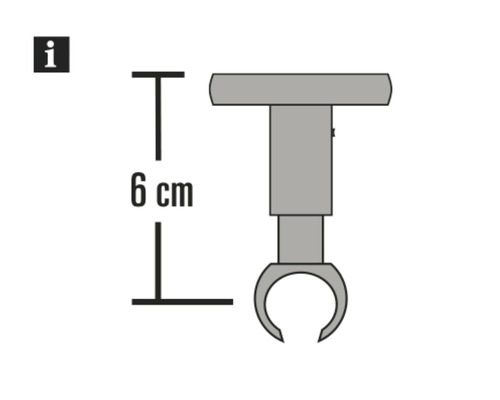 Image d''un support avec la dimension de 6 cm de hauteur.