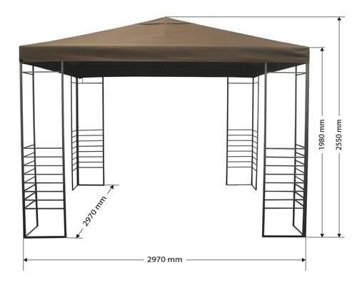 Dimensions d''un pavillon avec toit
