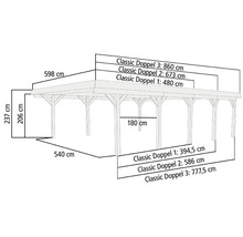 Abmessungen Doppelcarport Classic