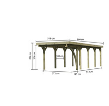 Abmessungen des Holzcarports