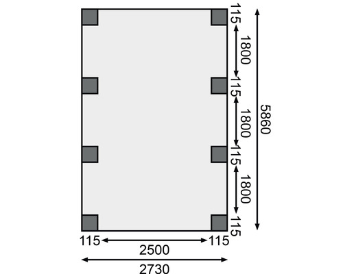 Dessin technique d''un objet rectangulaire avec des dimensions